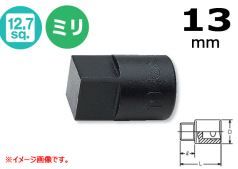 Koken 1/2dr. Square Drive Socket, 13mm, 4110-13